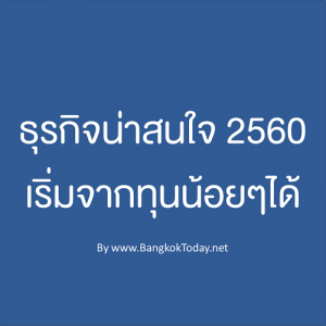 ธุรกิจน่าสนใจ 2560 และในอนาคต เริ่มจากทุนน้อยๆได้