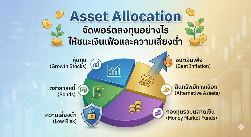 Asset Allocation จัดพอร์ตลงทุนอย่างไร ให้ชนะเงินเฟ้อและความเสี่ยงต่ำ
