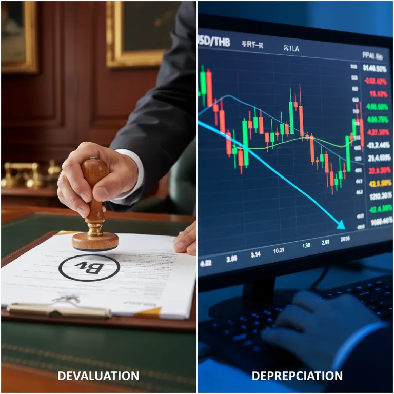 Devaluation vs Depreciation ต่างกันยังไง? ค่าเงินอ่อน “ตั้งใจ” กับ “ตลาดพาไป”