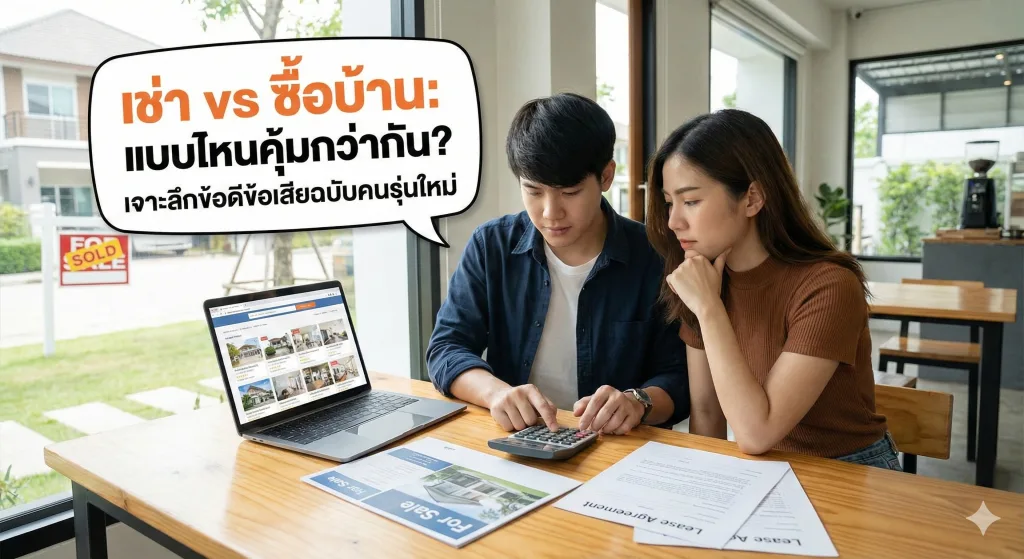 เช่า vs ซื้อบ้าน: แบบไหนคุ้มกว่ากัน? เจาะลึกข้อดีข้อเสียฉบับคนรุ่นใหม่