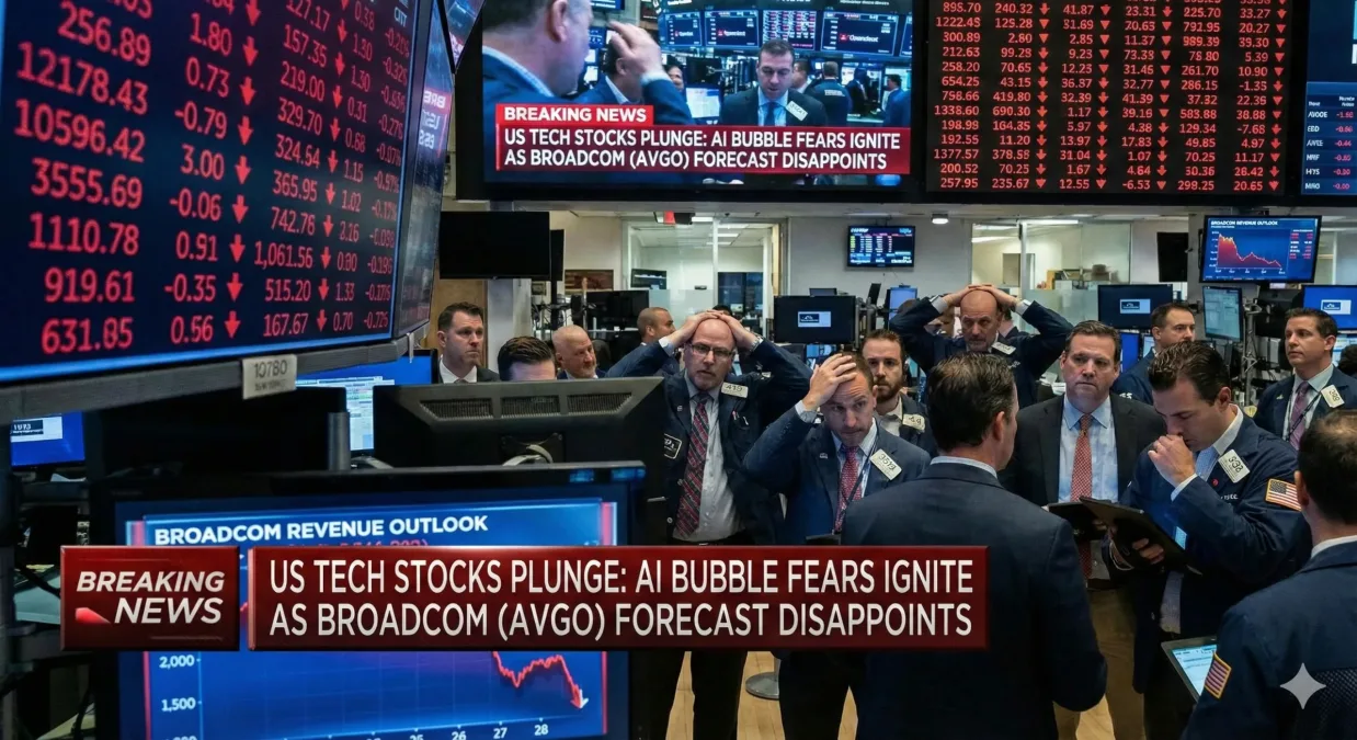 หุ้นเทคสหรัฐ ร่วงหนัก กังวลฟองสบู่ AI หลัง Broadcom เผยคาดการณ์รายได้น่าผิดหวัง