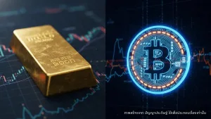 ราคาทองคำ Bitcoin สวนทาง! ทองพุ่งทะลุ $5,000 ขณะที่ BTC ชะลอตัว