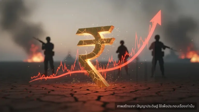 ค่าเงินรูปีอินเดีย เสี่ยงอ่อนค่าทะลุ 92 ต่อดอลลาร์ หากสงครามยืดเยื้อ