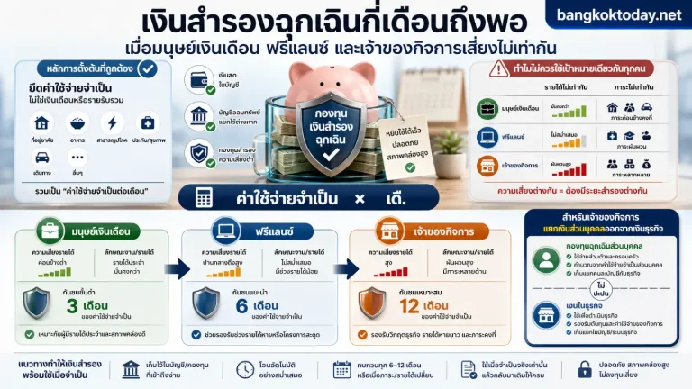 ภาพประกอบเชิงบรรณาธิการเกี่ยวกับ เงินสำรองฉุกเฉินกี่เดือนถึงพอ เมื่อมนุษย์เงินเดือน ฟรีแลนซ์ และเจ้าของกิจการเสี่ยงไม่เท่ากัน
