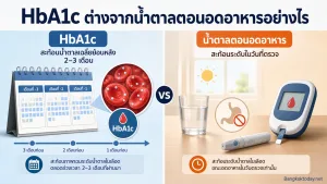 HbA1c คืออะไร ค่าน้ำตาลสะสมบอกอะไรต่างจากตรวจน้ำตาลตอนอดอาหาร