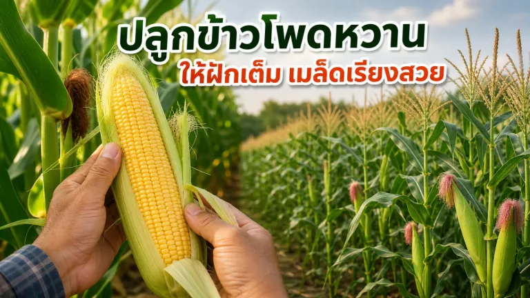 วิธีปลูกข้าวโพดหวานให้ฝักเต็ม เมล็ดเรียงสวย และเก็บถูกช่วงก่อนความหวานลด