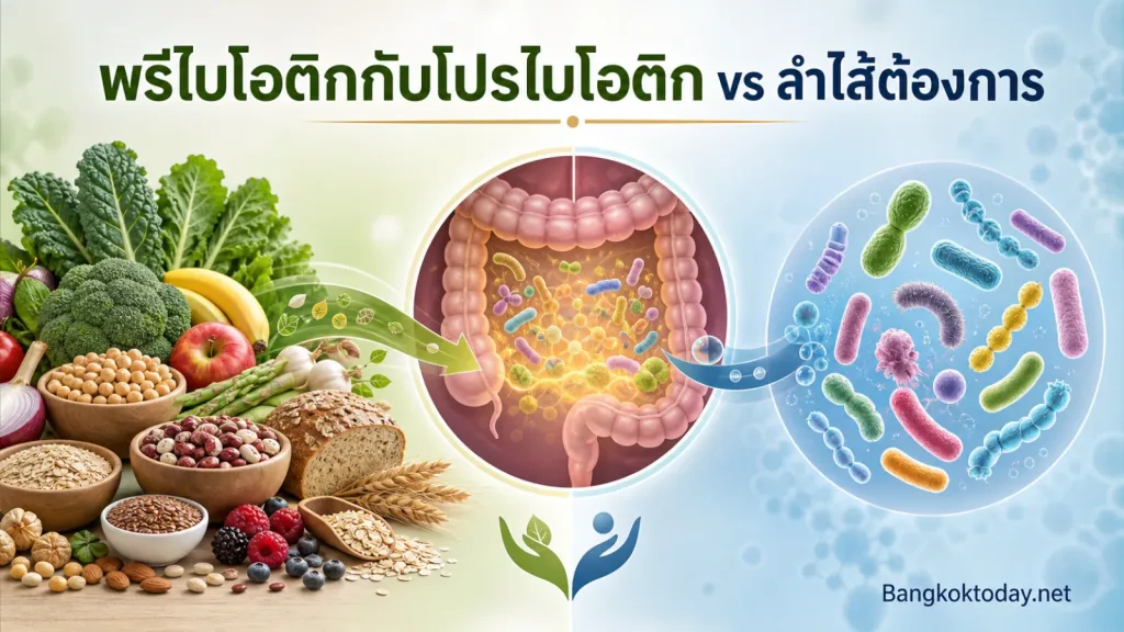 พรีไบโอติกกับโปรไบโอติกต่างกันอย่างไร ลำไส้ต้องการแบบไหนกันแน่