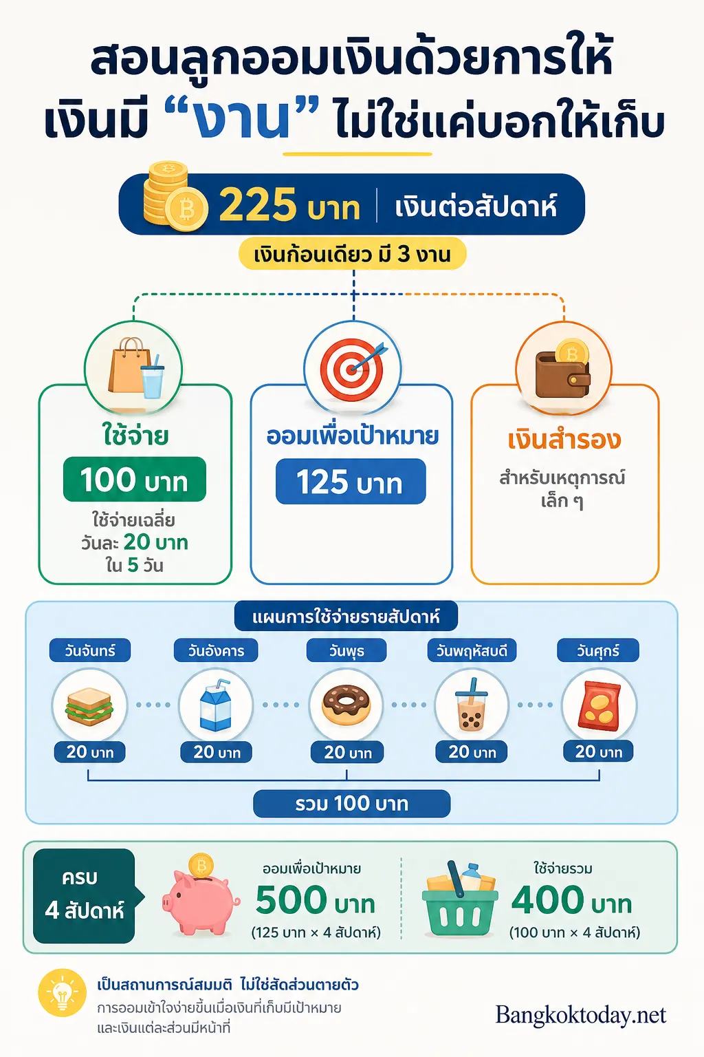 อินโฟกราฟิกอธิบาย สอนลูกออมเงินด้วยการให้เงินมี “งาน” ไม่ใช่แค่บอกให้เก็บ
