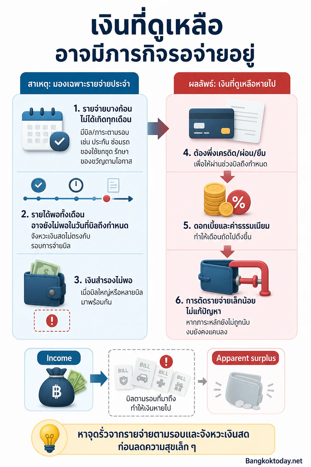 สรุปเรื่อง เหตุใดลดค่าใช้จ่ายแล้วเงินไม่เหลือ